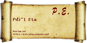 Pál Eta névjegykártya